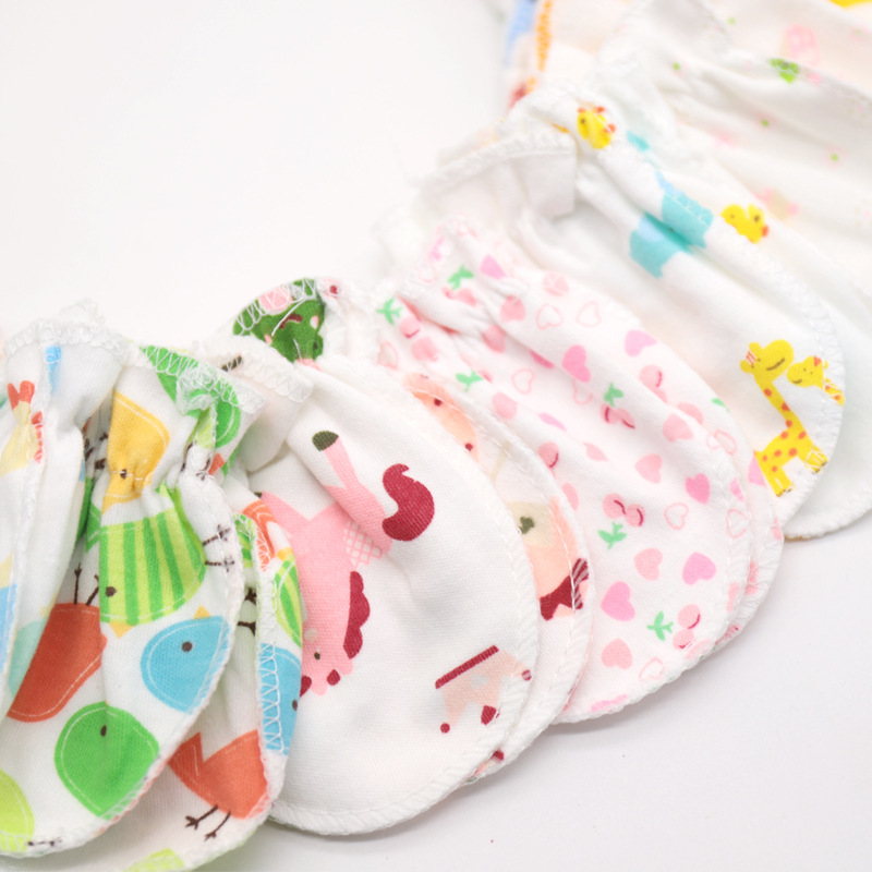 (Individually Packaged) Ready-Made Knitted Cotton Baby Anti-Scratch Gloves, Newborn Anti-Scratch Face Gloves/Foot Covers