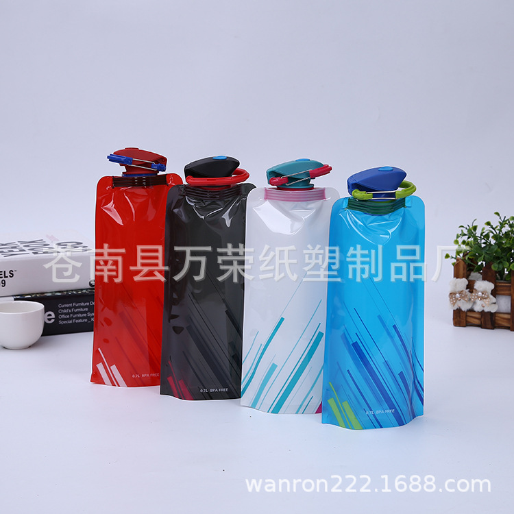 Готовая поставка печатной логотипа складной сумки для воды складной чайник утконос сумка для наружного велоспорта ПЭ спортивный чайник