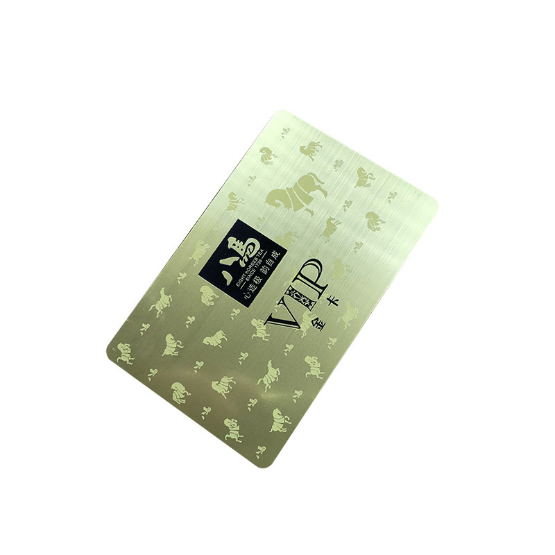 Double-Sided Coated Tea House Health Center Brushed Gold and Silver High-End Pvc Membership Card Vip Card