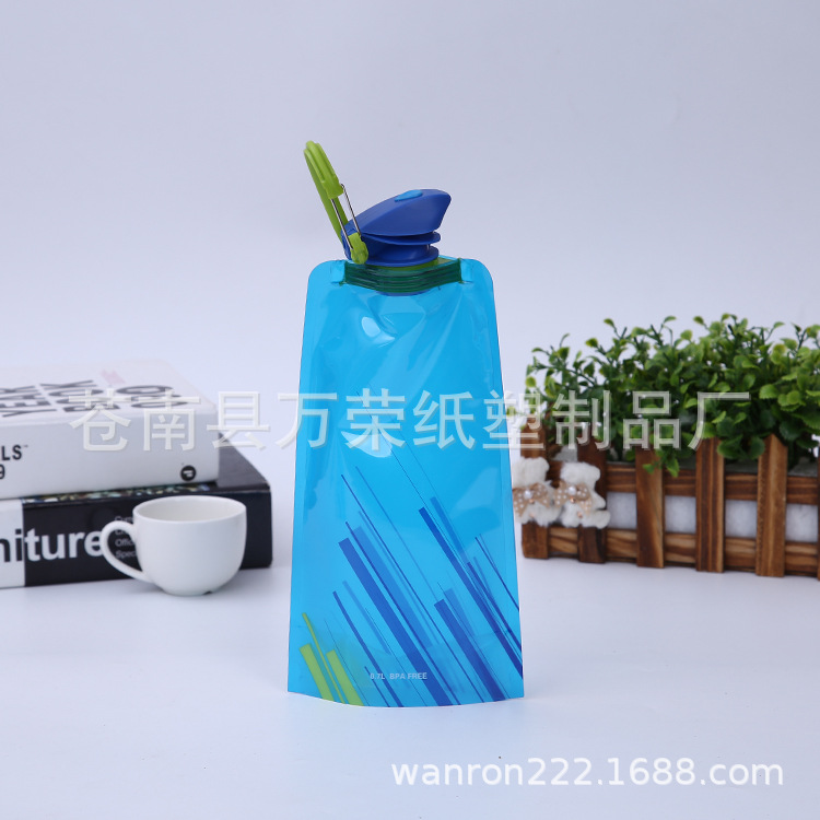 Ready Supply of Printable Logo Foldableing Water Bag Foldableing Water Kettle Duckbill Bag Outdoor Cycling Pe Sports Water Kettle