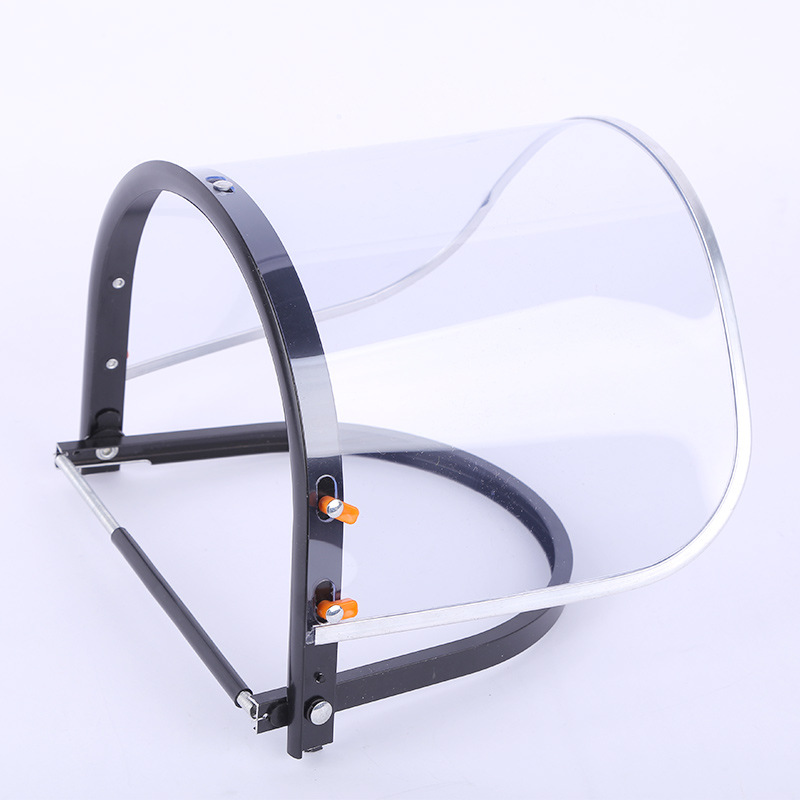 Hat-type splash-proof face screen protective mask All-aluminum metal edging face protection bracket face screen