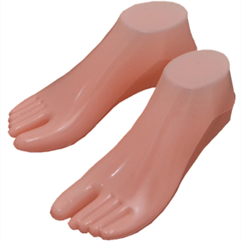 Female foot model props plastic hollow bottom shoe support low foot mold slippers cool slippers boat Socks model handmade shoe last
