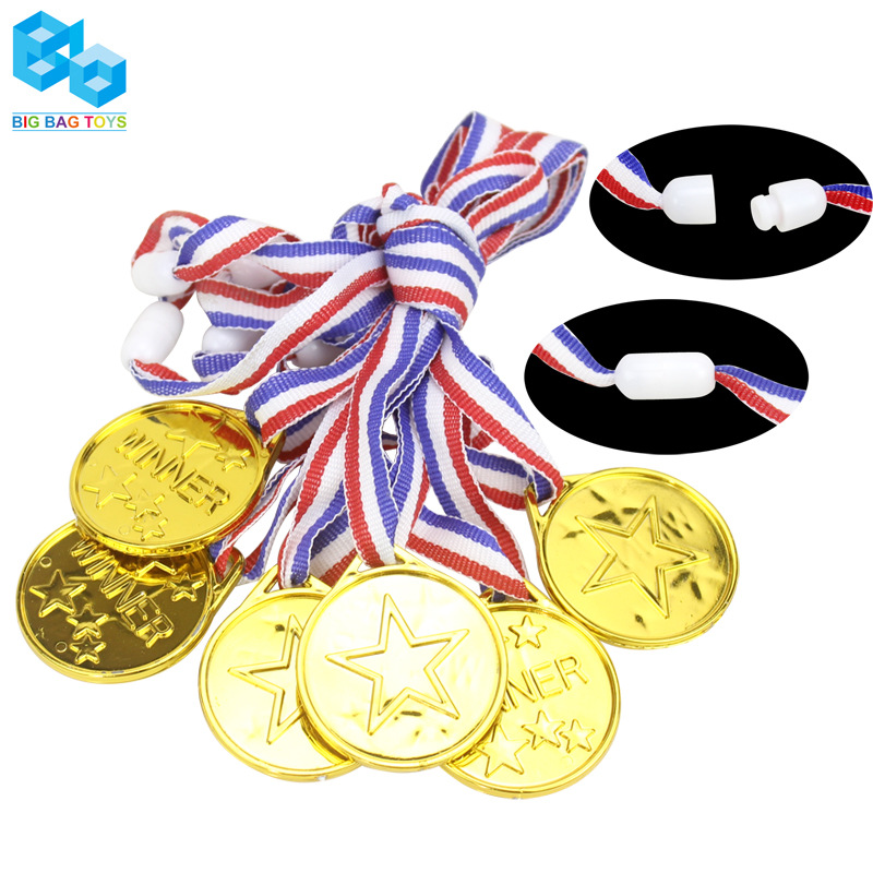 Security Buckle Medal Kidsren's Plastic Electroplated Gold Medal Export Export Gift Medal Small Toy