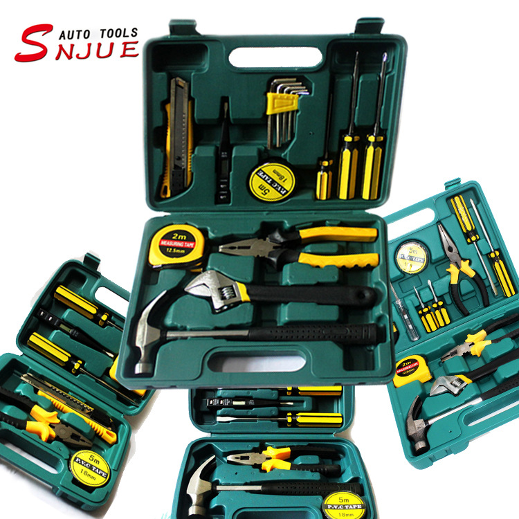 Готовый набор домашних инструментов Snjue, комплект автомобильных инструментов, инструменты для ремонта, ключи, молоток