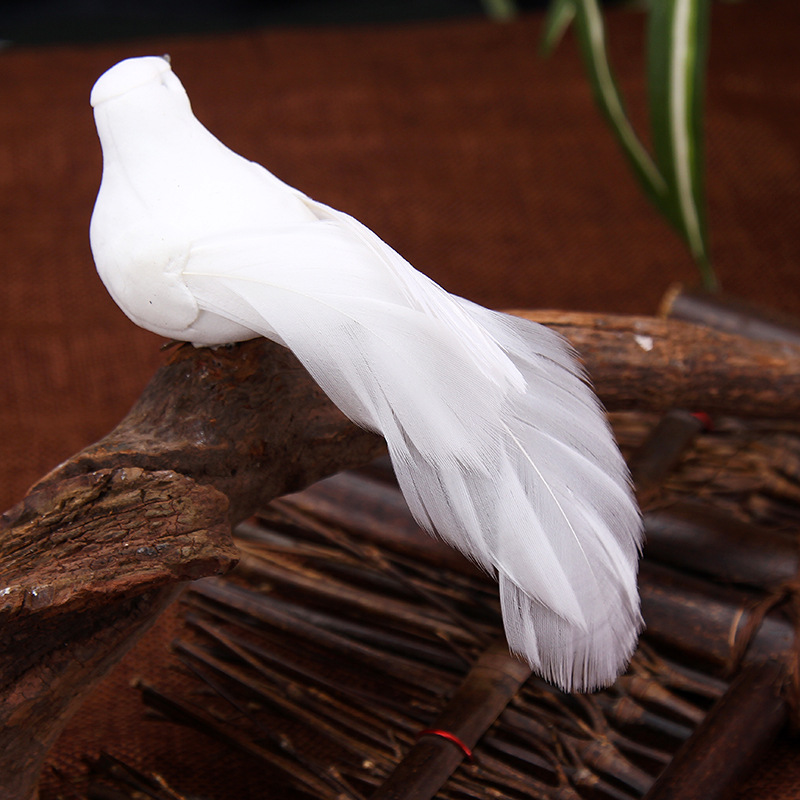Christmas Products Simulated Feather Bird Garden Decoration Fake Bird White Dove Decorative Ornaments Home Decoration Fake Bird Wholesale