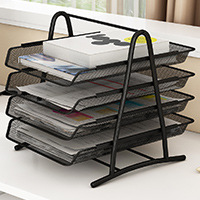 Chuangyi Multi-layer File Tray Metal Wire Mesh File Bar Basket Data Rack Multi-layer Storage Frame Seat Office Supplies