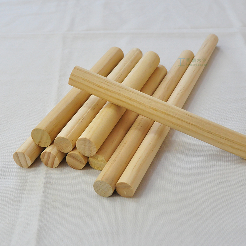 Round wooden stick pine wood round wooden stick DIY handmade red flagpole solid wood support Rod small wooden stick pine stick