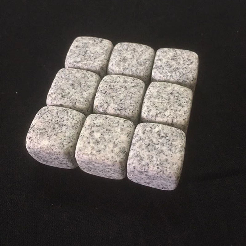 Factory direct supply light gray granite ice wine Stone quick-frozen whisky ice wine stone square Beverage wine Ice Stone