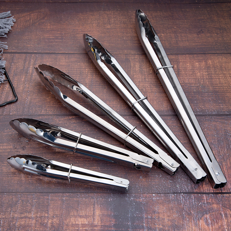 Thickened Stainless Steel Bread Clip Kitchen Food Clip Barbecue Supplies Plum Blossom Clip Anti-scalding Food Clip Barbecue Clip