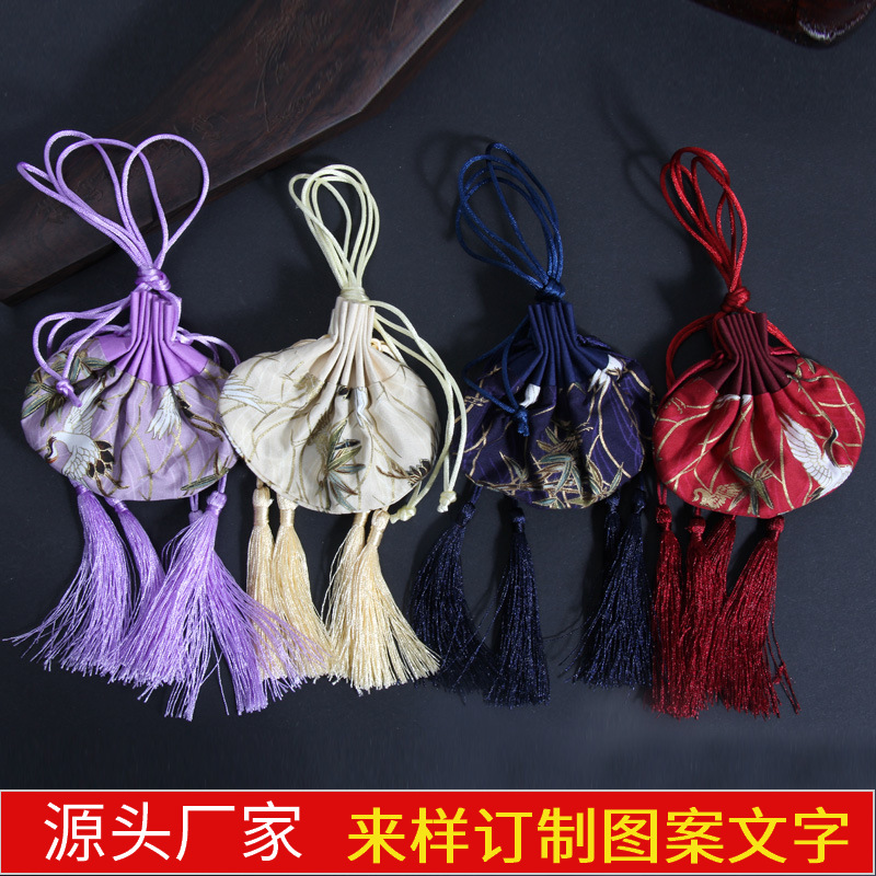 Антикварный мешок, пустой мешок для гардероба, саше с облаком и журавлем, карманная подвеска для ханфу