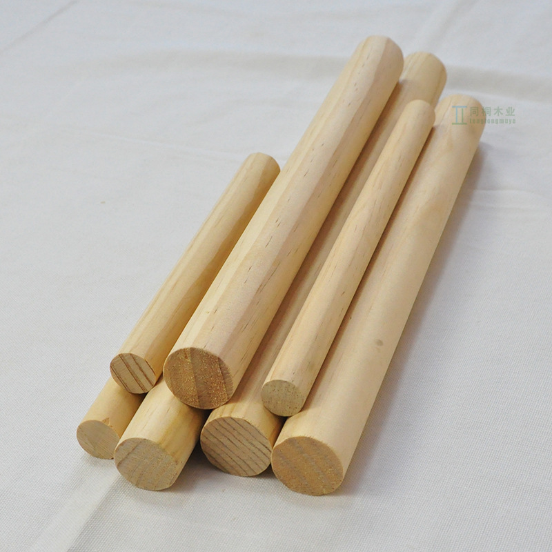 Round wooden stick pine wood round wooden stick DIY handmade red flagpole solid wood support Rod small wooden stick pine stick