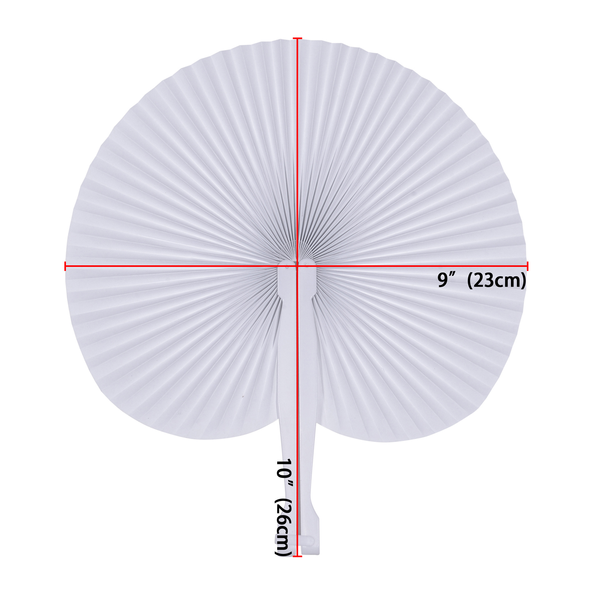 Cross-border exclusive for European and American wedding white round paper fan folding fan blank round paper fan round fan advertising fan