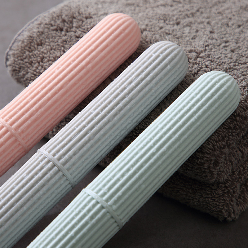 Travel Portable Toothbrush Box Plastic Toothbrush Storage Box Toothbrush Box Simple Stripesd Travel Toothbrush Set
