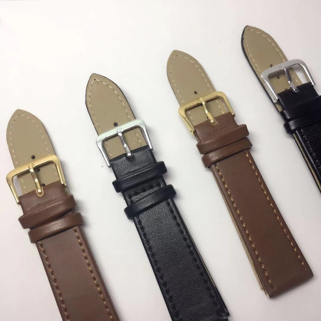 Imitation Leather Watch Strap, Flat Plain Leather Watch Strap, Wholesale Watch Strap Accessories, Universal Watch Strap Direct Supply
