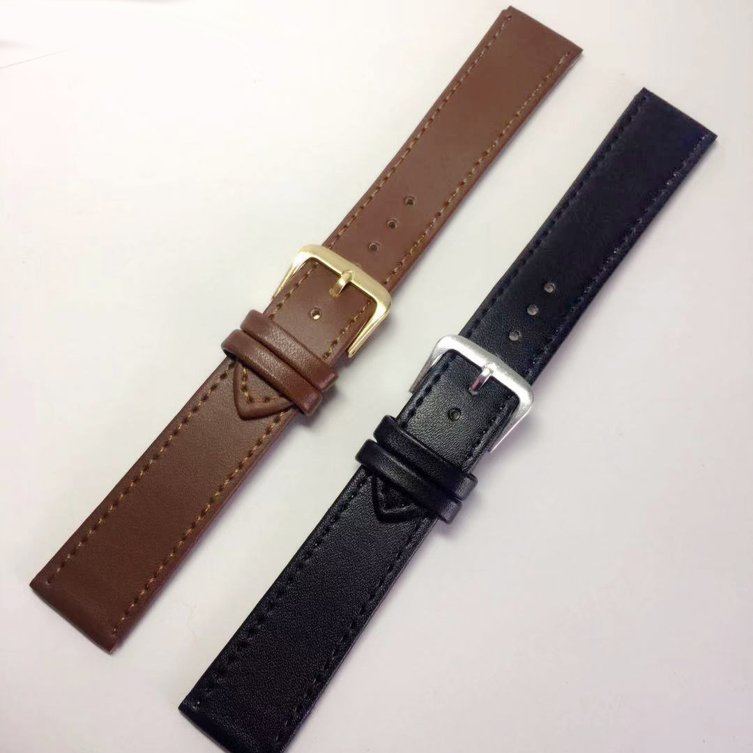 Imitation Leather Watch Strap, Flat Plain Leather Watch Strap, Wholesale Watch Strap Accessories, Universal Watch Strap Direct Supply