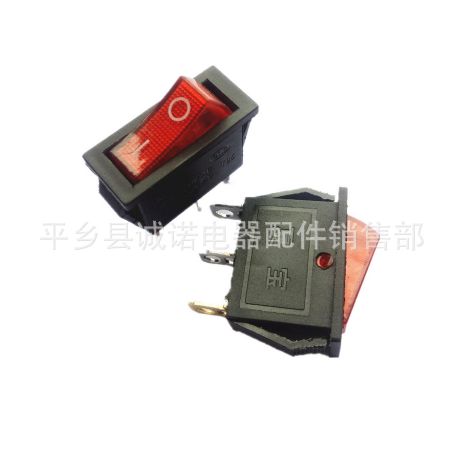 Three-Legged Two-Speed Rocker Switch Electric Hot Pot Electric Water Kettle Power Switch Kcd-3 Copper Feet with Light Boat Switch