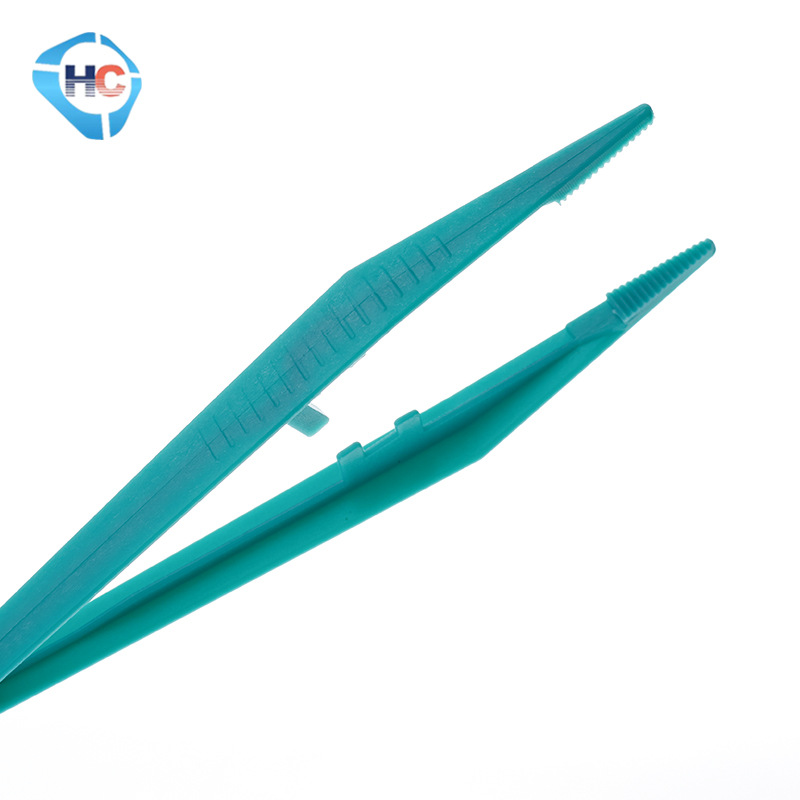 Factory Direct Supply Disposable Plastic Pointed Tweezers 13cm Tweezers Medical Dressing Tweezers Dressing Tweezers