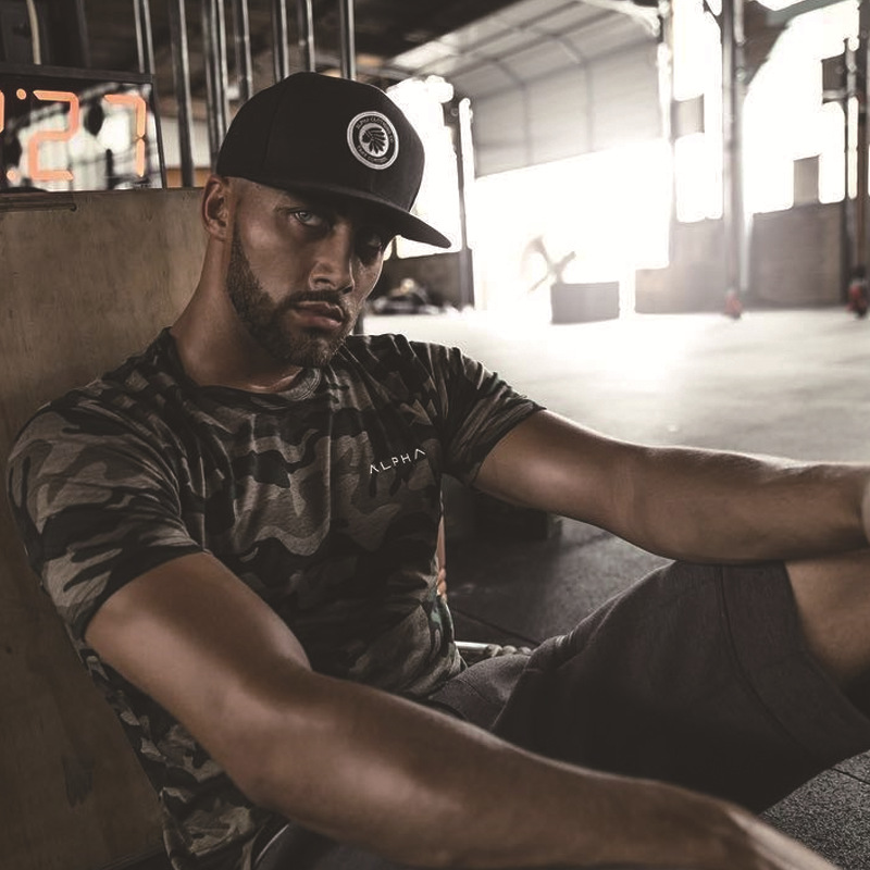 Muscle fitness Brothers Summer Sports Leisure running training stretch short-sleeved T-shirt men's factory direct cross-border wholesale