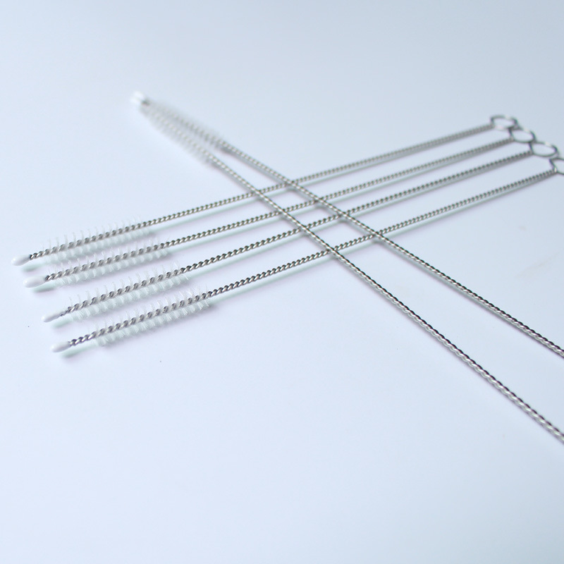 New Baby Bottle Straw Cleaning Brush Baby Nipple Brush Stainless Steel Spiral Soft Hair Straw Brush