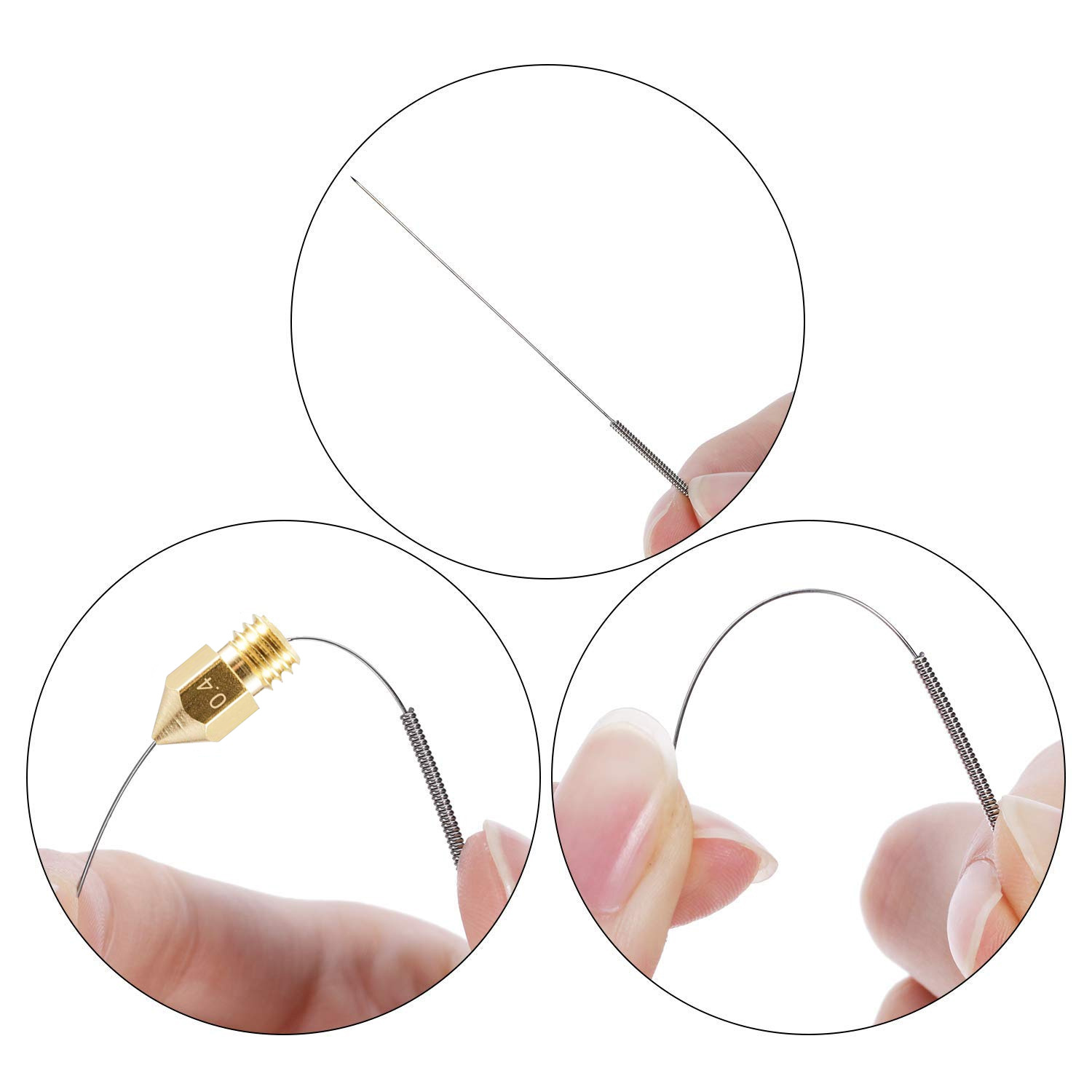 3D printer accessories MK8 nozzle cleaning needle stainless steel needle cleaning drill head cleaning steel needle