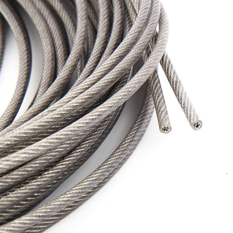 304 stainless steel plastic coated wire rope plastic coated wire rope clothes grape rack rope 0.8/1mm1.5mm2mm3mm