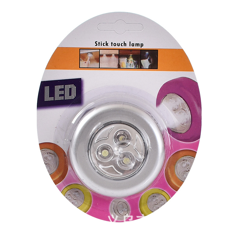 Three/3Led Touch Light Pat Light Car Home Emergency Wall Light Cabinet Wardrobe Night Light Car Supplies
