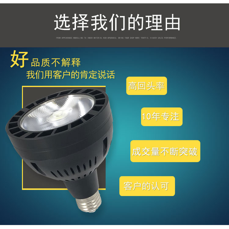 Factory direct new parlamp 35W car aluminum head COBpar30 spotlight can replace 70W metal halide lamp