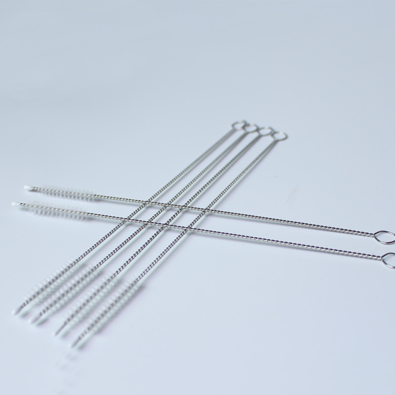 New Baby Bottle Straw Cleaning Brush Baby Nipple Brush Stainless Steel Spiral Soft Hair Straw Brush