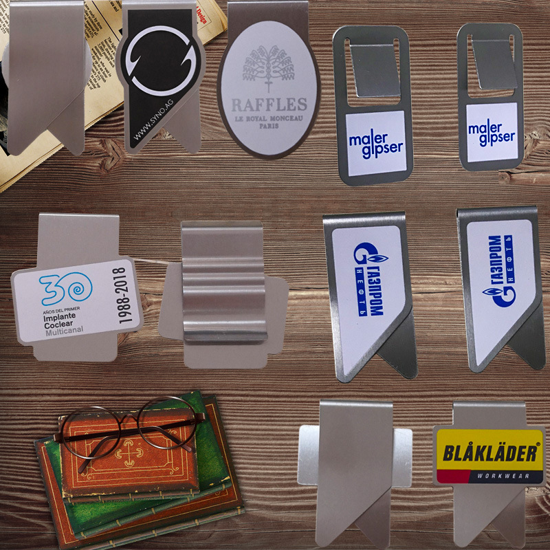 Factory Mold Creative Gift Metal Booklabel Clip Stainless Steel Banknote Coin Clip Souvenir Card Clip Banknote Clip