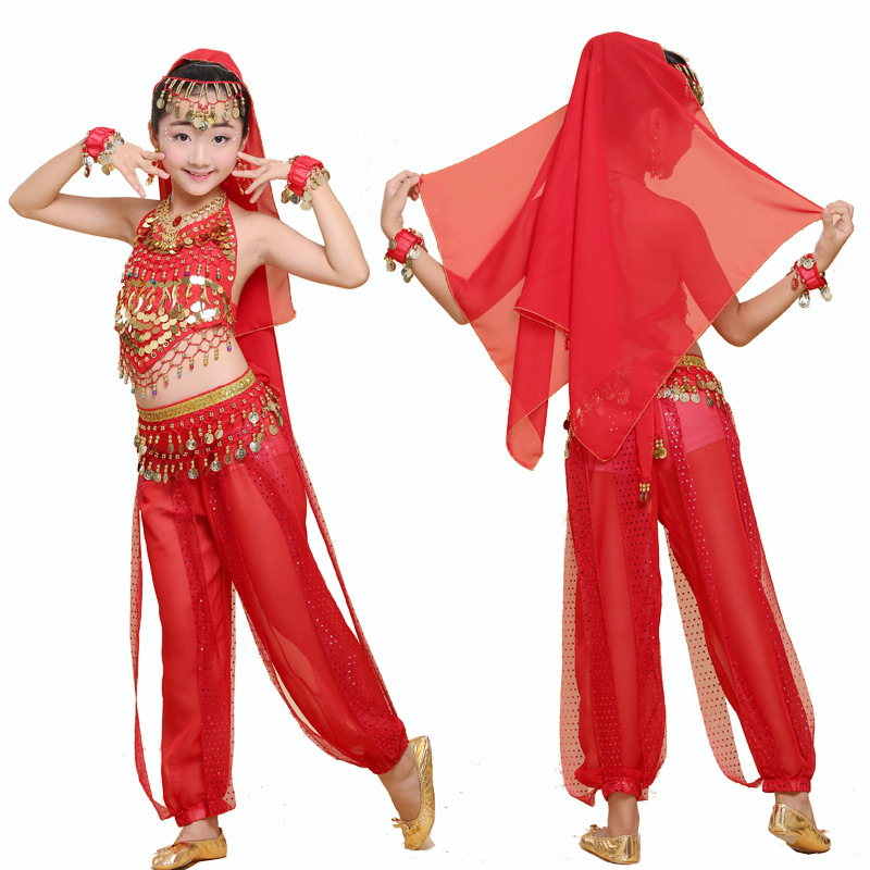 Children's Indian Dance Costume Children's Xinjiang Dance Costume Girls' Belly Dance Costume Children's Ethnic Dance Costume