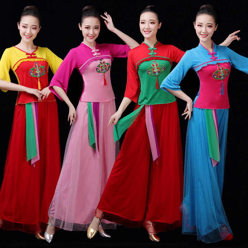 Tinghuaizi Spring and Summer Square Dance Costume New Suit Folk Dance Classical Dance Costume Yangko Dance Costume Women