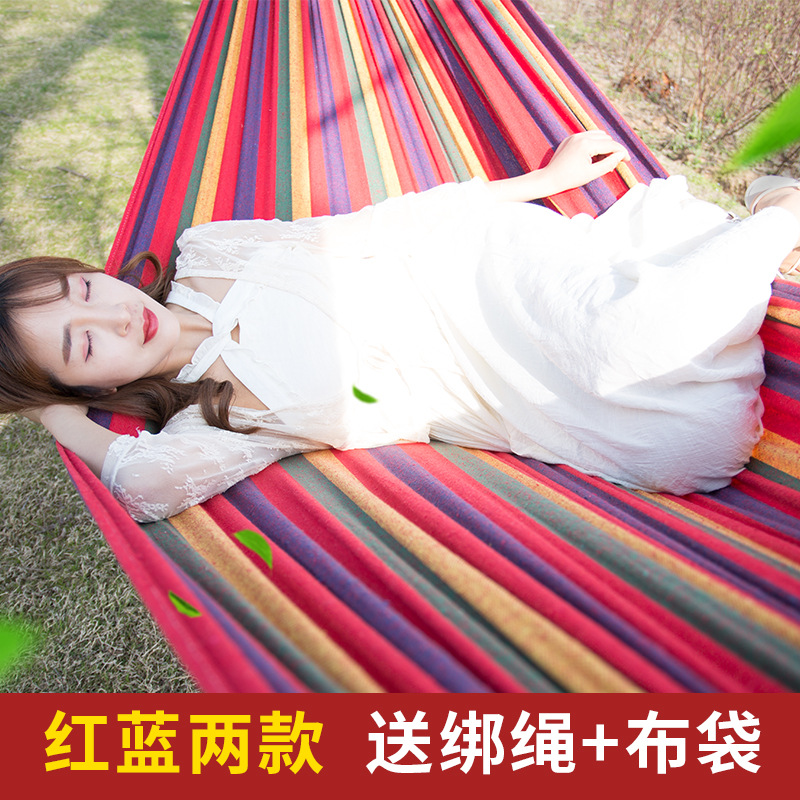 Hammock Anti-Rollover Canvas Outdoor Leisure Swing Manufacturer Camping Hanging Chair Camping Picnic