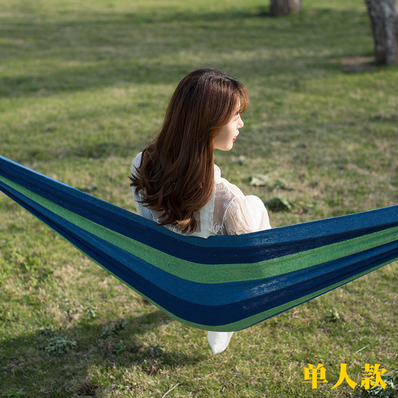 Hammock Anti-Rollover Canvas Outdoor Leisure Swing Manufacturer Camping Hanging Chair Camping Picnic