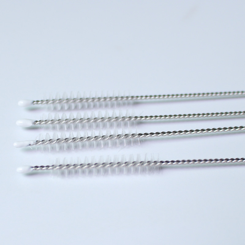 New Baby Bottle Straw Cleaning Brush Baby Nipple Brush Stainless Steel Spiral Soft Hair Straw Brush