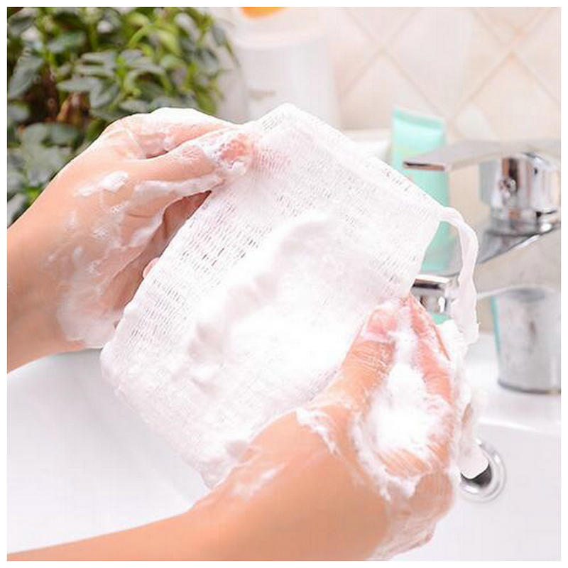 Foaming Net White Rope Foaming Net Handmade Soap Net Facial Cleanser Soap Net Bag Foaming Wall-mounted Rubbing Foam Net Bag