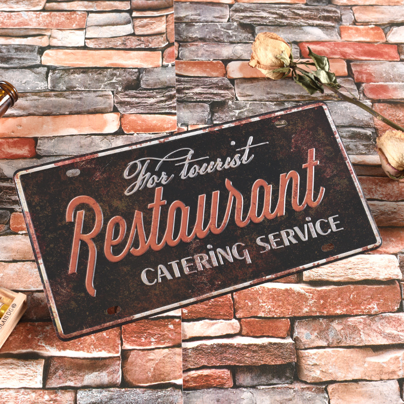 Декор для кафе в европейском стиле, ретро железная живопись, фото-стена, старая стеновая декорация, оптовая продажа