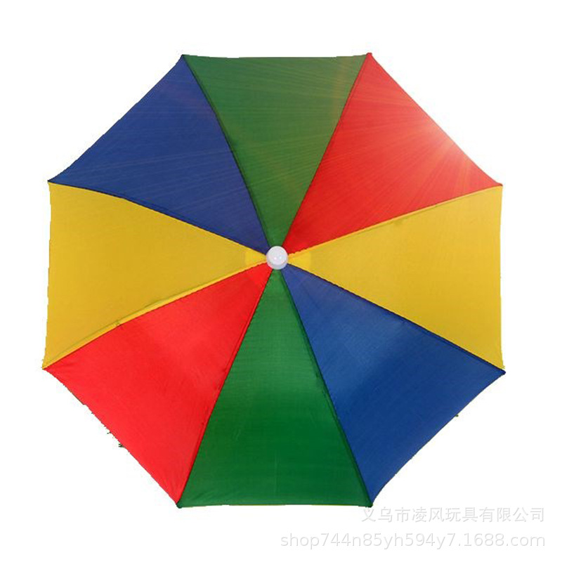 Factory Direct sun protection umbrella cap fishing sunshade double-layer breathable windproof umbrella cap tea picking head wearing umbrella for children and adults