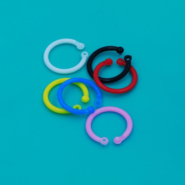 Factory pin inspection plastic open ring, plastic card ring, 2.0 loose leaf ring, plastic open snap ring