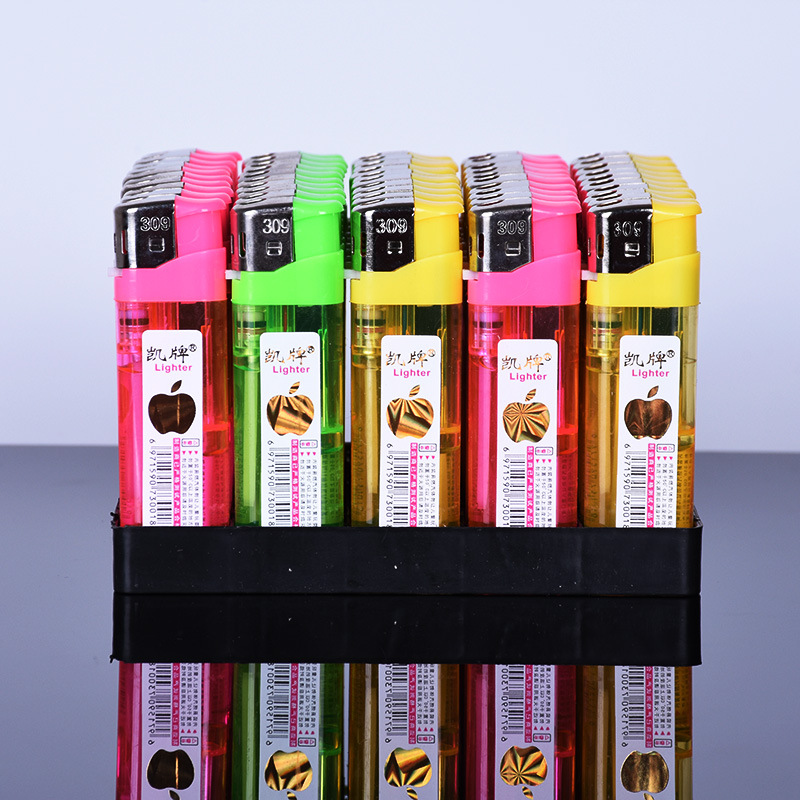 Shaodong direct sales thickened 208 Kai brand plastic lighter disposable advertising lighter printing Logo wholesale