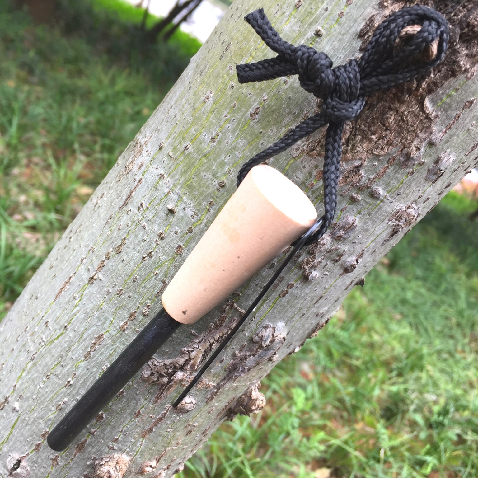 Portable outdoor Flint camping equipment field survival tool magnesium rod firearm wooden handle lighter