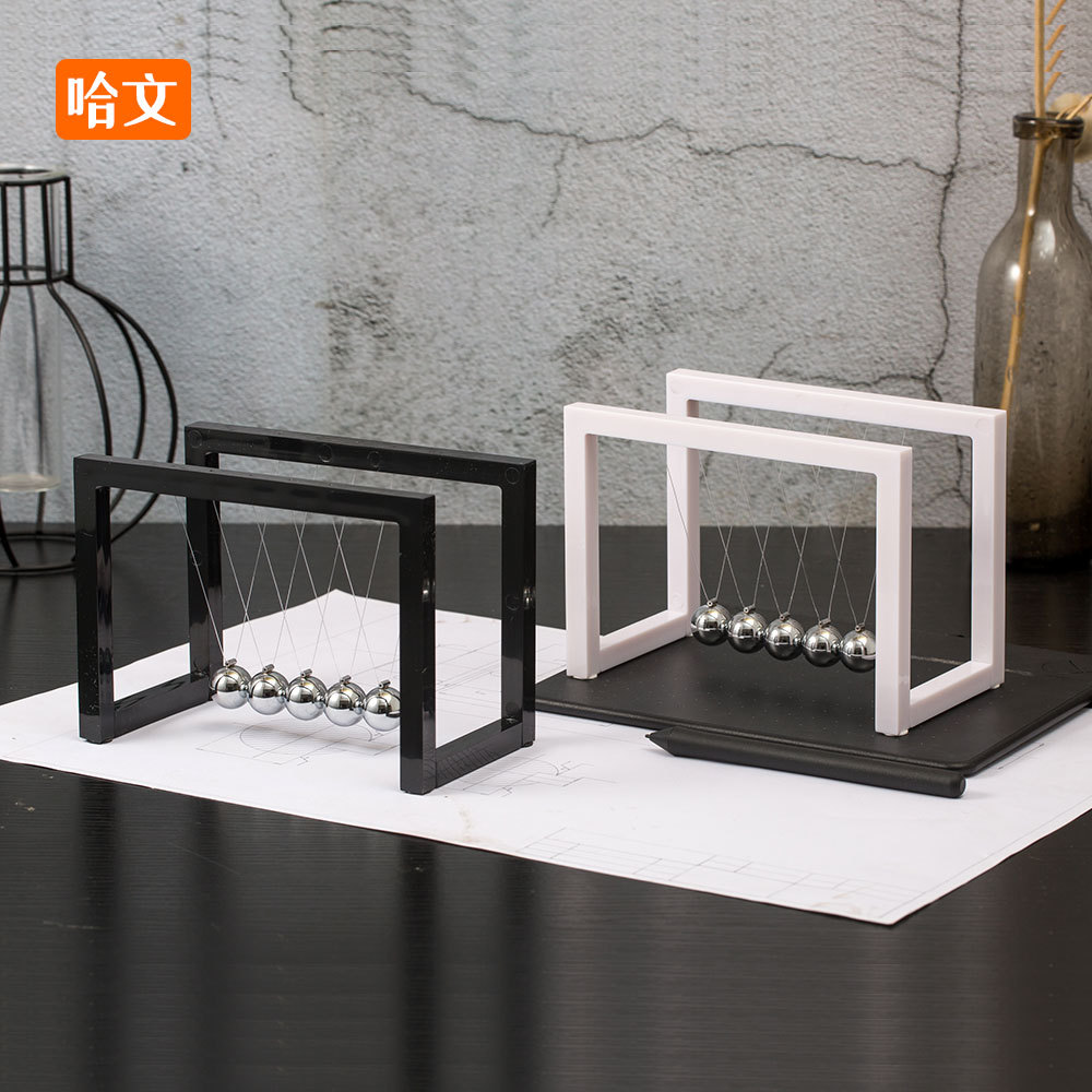 Креативный черно-белый акриловый маятниковый мяч Ньютона, бильярдный мяч, хаотичный маятник, перпетуум мобиле, научно-образовательные металлические украшения