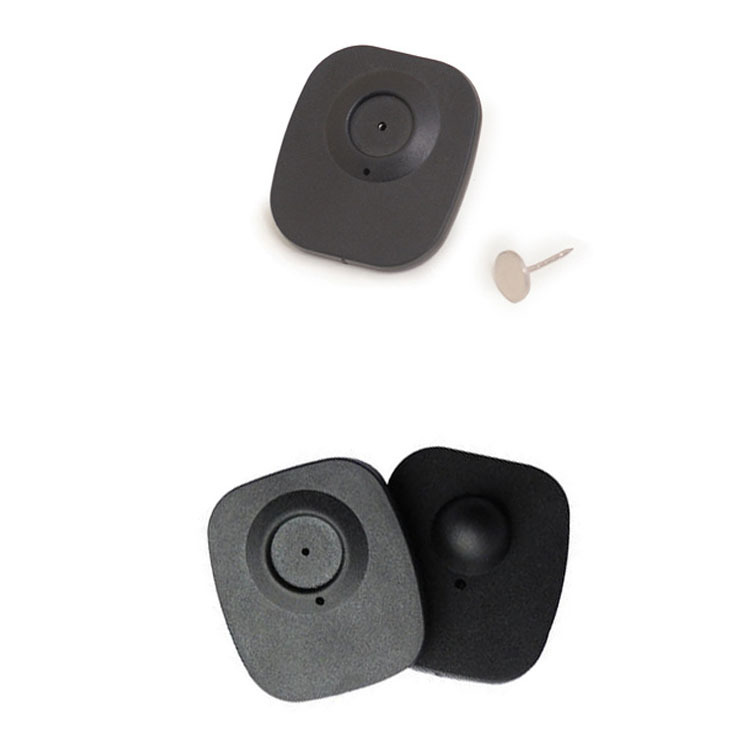 ABS clothing anti-theft buckle supermarket anti-theft buckle Black large and small square RF clothes anti-theft hard label magnetic buckle RF