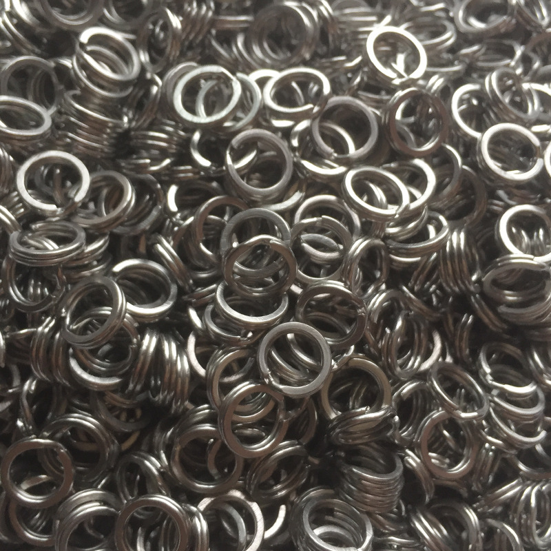 Wholesale Stainless Steel Strong Squashed Double Ring Squashed Flat Ring Connector Connection Ring Fishing Gear Accessories Luya Bait 304 Steel