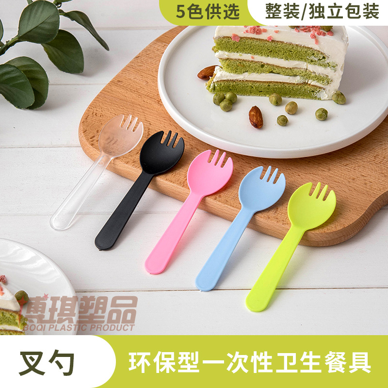 Одноразовые пластиковые вилки и ложки, утолщенные, для десертов