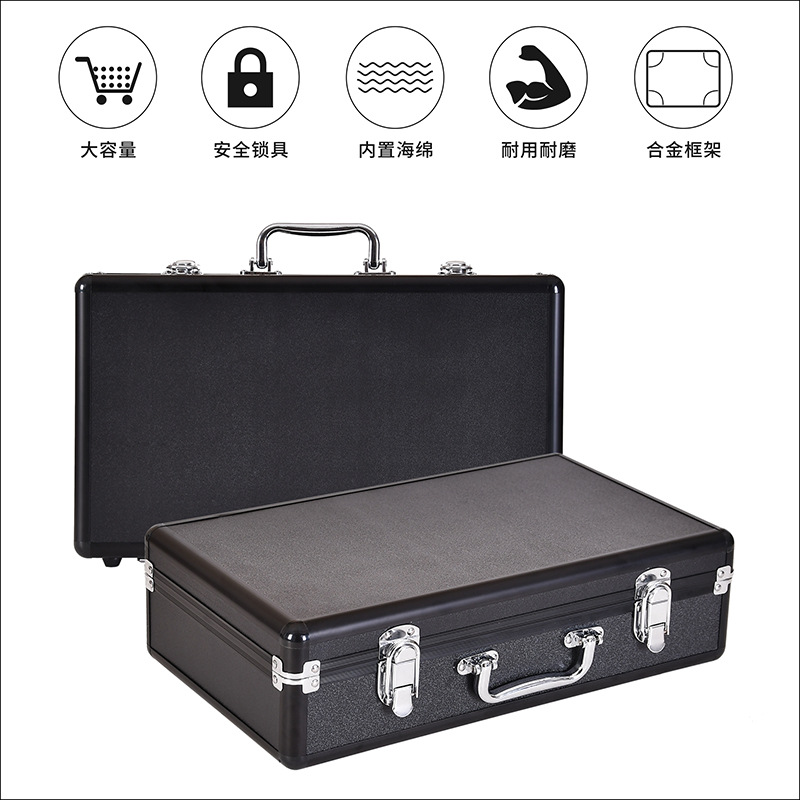 Manufacturers supply in stock aluminum box storage box file box instrument box beauty box portable aluminum alloy box