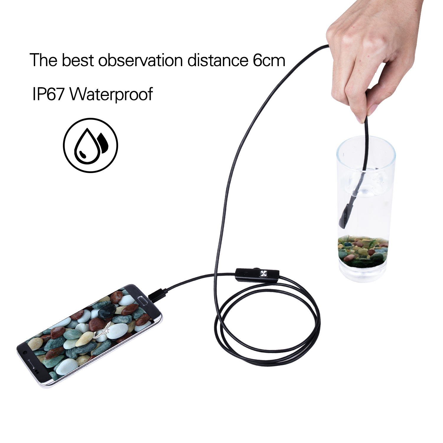 1 meter 2/5 meter 5.5mmUSB mobile phone endoscope industrial pipeline auto repair detection soft and hard wire endoscope waterproof
