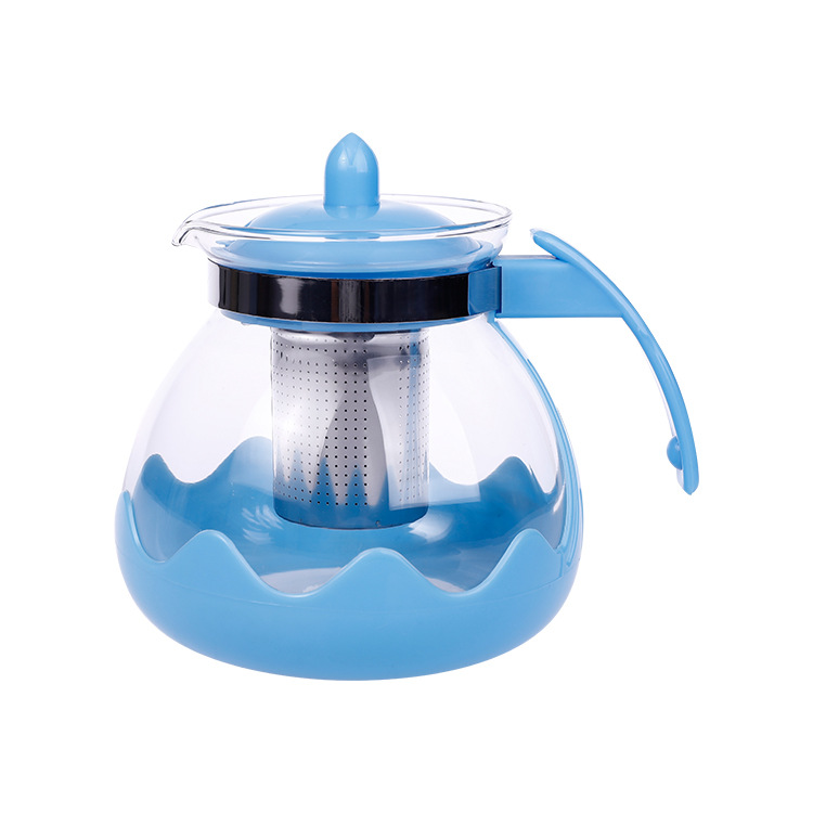Thickened glass pot stainless steel strainer teapot Lotus glass pot gift factory wholesale