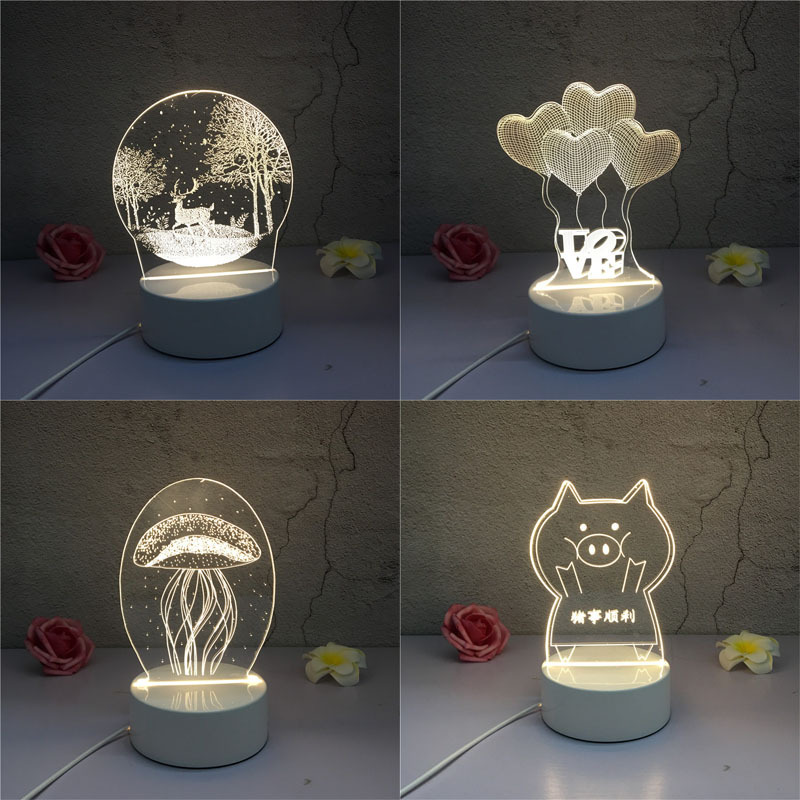 Cross-border 3D night light manufacturers creative acrylic table lamp activity gift company logo Christmas gift