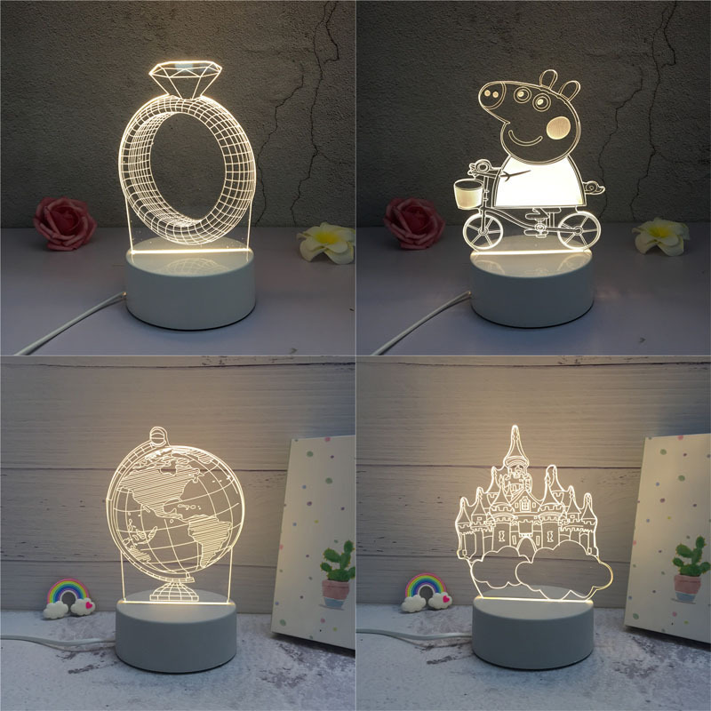 Cross-border 3D night light manufacturers creative acrylic table lamp activity gift company logo Christmas gift
