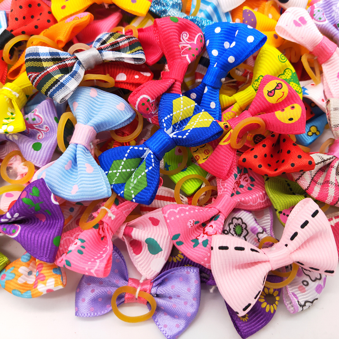 Hot spot pet head flower bow rubber band jewelry wholesale dog accessories style Super